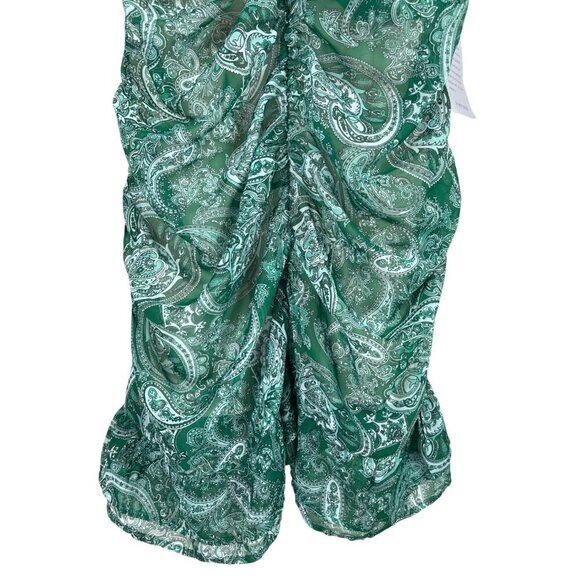 NSR NAPEAN SEA RD GREEN PAISLEY PRINT RUCHED DRESS - Picture 6 of 10